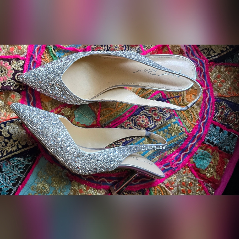 Glamorous Silver Glitter Sandals
